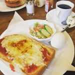  もりもりチーズトーストセット。 #モーニング #喫茶店 #純喫茶 #恵那 #コーヒー #珈琲 